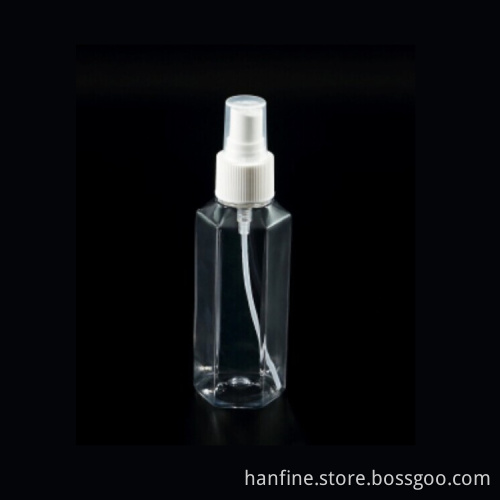 Factory black white sprayer pump 110ML Plastic PET serums bottle